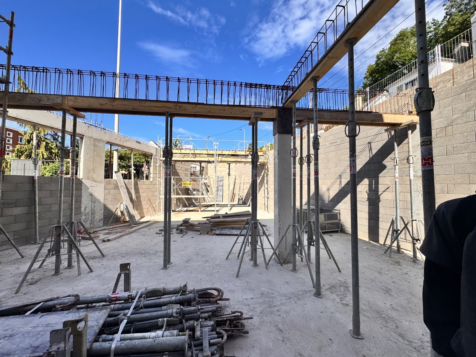La construction de la pharmacie du stade — chantier de FTH Construction à Le Havre